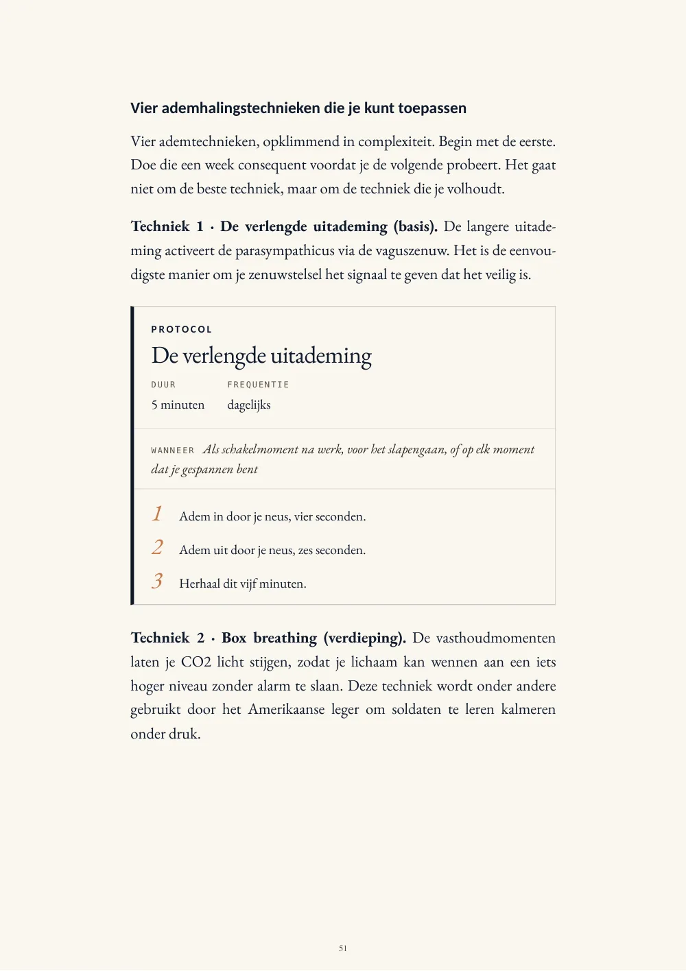 Protocolpagina met de verlengde uitademing